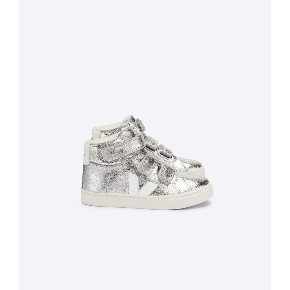 Silver Kids\' Veja ESPLAR MID FURED SUEDE High Tops | AU 700GSO